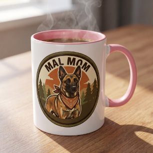 Tasse de café Maman Malinois Belge Mal Mom Maligat