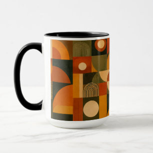 Tasse de café matinal géométrique rétro Bauhaus es