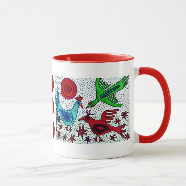 Tasse de café maya d'oiseaux (Droite)