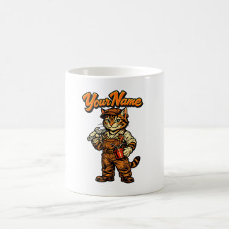 Tasse de café mécanique personnalisée avec un chat