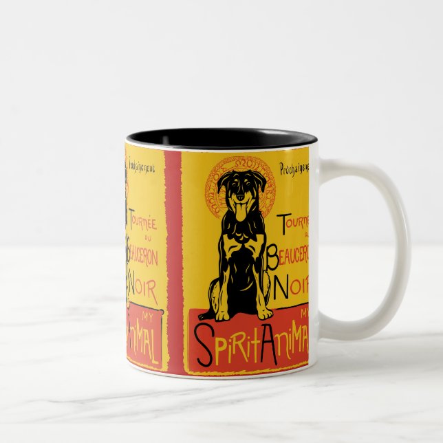 Tasse de café mignonne de chien de Beauceron (Droit)