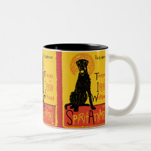Tasse de café mignonne de chien de chien-loup