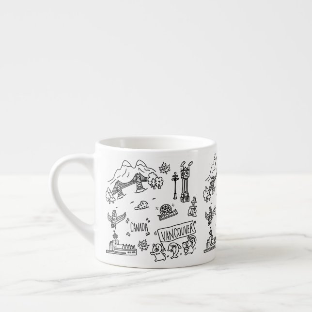 Tasse de café mignonne de Vancouver noire et (Gauche)
