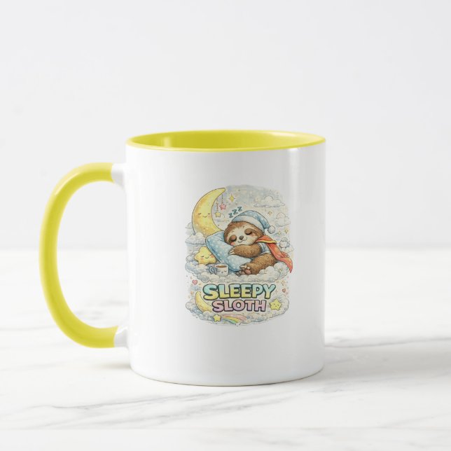 Tasse de café mignonne et confortable au paresseux (Gauche)