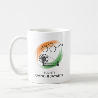 Tasse de café Minimaliste Joyeux Gandhi Jayanti