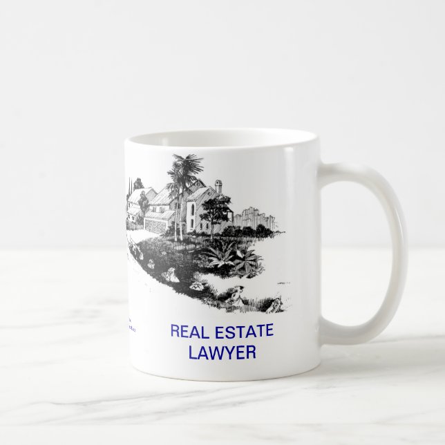 Tasse de café morte d'avocat d'immobiliers de (Droite)