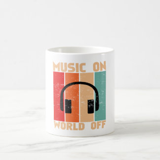 Tasse de café Musique activée Monde désactivé