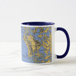 Tasse de café nautique de diagramme d'île de