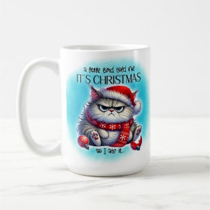 Tasse de café Noël Kitty Grincheux Drôle Mug