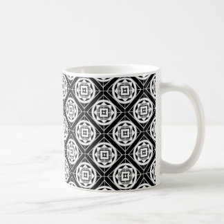 Tasse de café noire et blanche audacieuse de