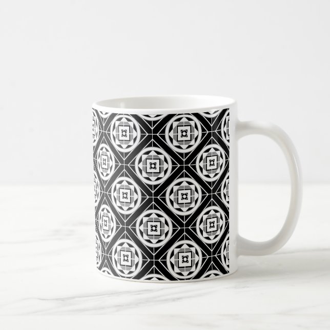 Tasse de café noire et blanche audacieuse de (Droite)