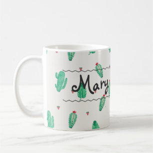 Tasse de café nommée faite sur commande de cactus