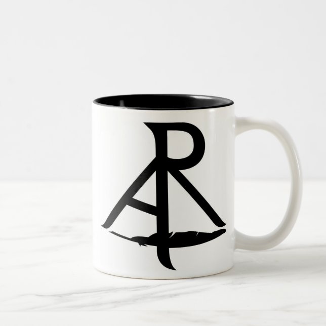 Tasse de café oblique de logo d'auteur oblique de (Droit)