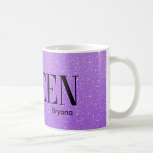 Tasse de café Pailletée Violet Reine Maléfique