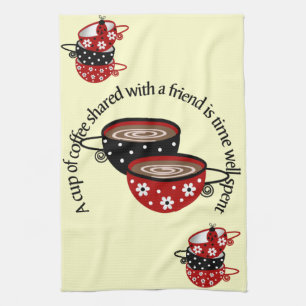 Tasse de café partagée avec la serviette de