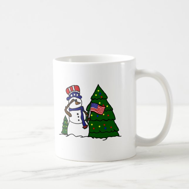 Tasse de café patriotique de bonhomme de neige de (Droite)