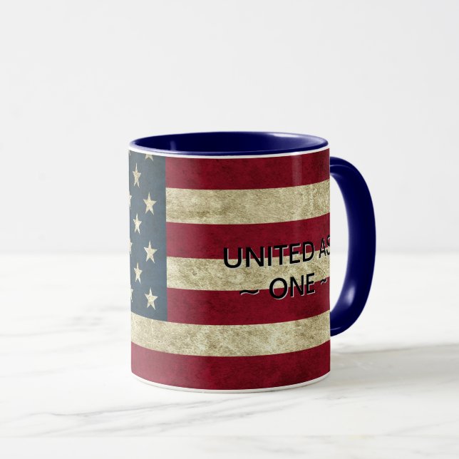 Tasse de café patriotique Unity Message (Devant droit)
