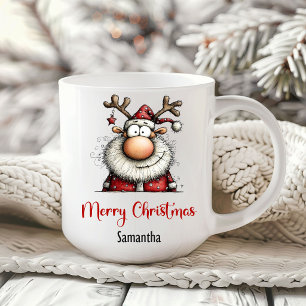 Tasse de café Père Noël dessin animé fantaisiste d