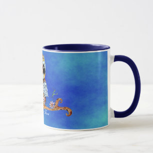 Tasse de café personnalisable de hibou coloré