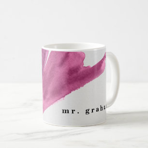 Tasse de café personnalisée aquarelle violette