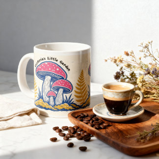 Tasse de café personnalisée avec champignons color
