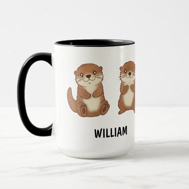 Tasse de café personnalisée avec des loutres migno (Gauche)