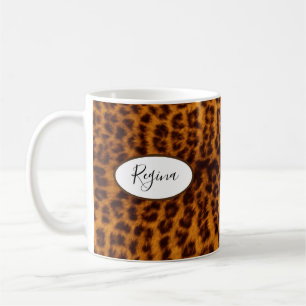 Tasse de café personnalisée avec impression léopar