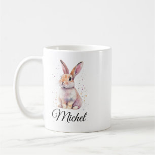 Tasse de café personnalisée avec un lapin mignon