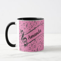 Tasse de café personnalisée Musicale Noire