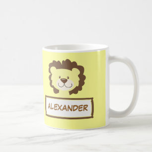 Tasse de café personnalisée par lion mignon