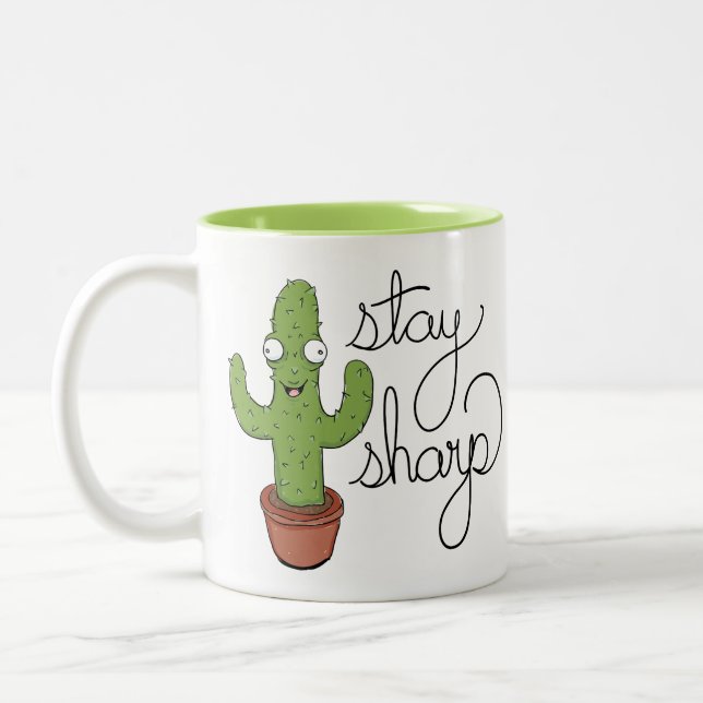 Tasse de café pointue de séjour drôle de cactus (Gauche)