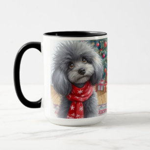 Tasse de café Poodle Santa, je peux expliquer Noël