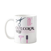 Tasse de café pour coiffeur « Couper la couleur, d