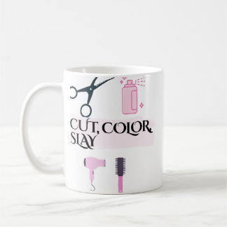 Tasse de café pour coiffeur « Couper la couleur, d