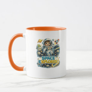Tasse de café pour un astronaute mignon explorateu