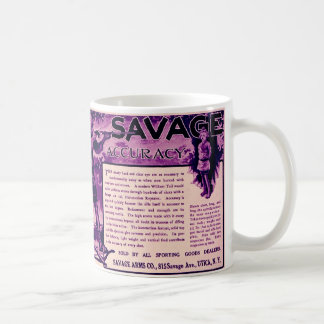 Tasse de café pourpre d'annonce d'arme à feu