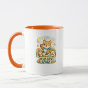 Tasse de café renard joueur forêt mignonne