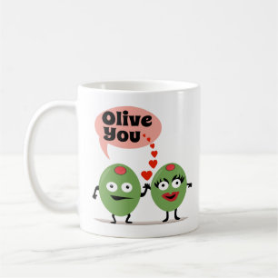Tasse de café romantique drôle - olive vous