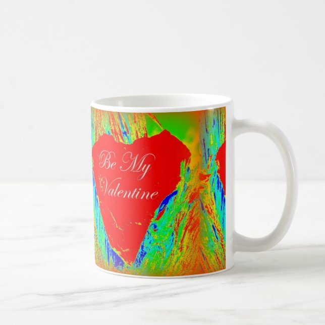 tasse de café rouge abstraite de coeur (Droite)
