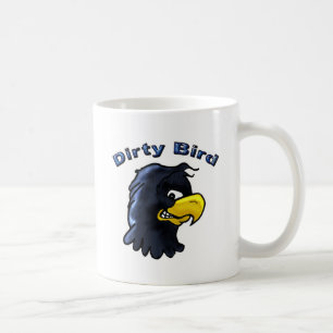 Tasse de café sale d'oiseau