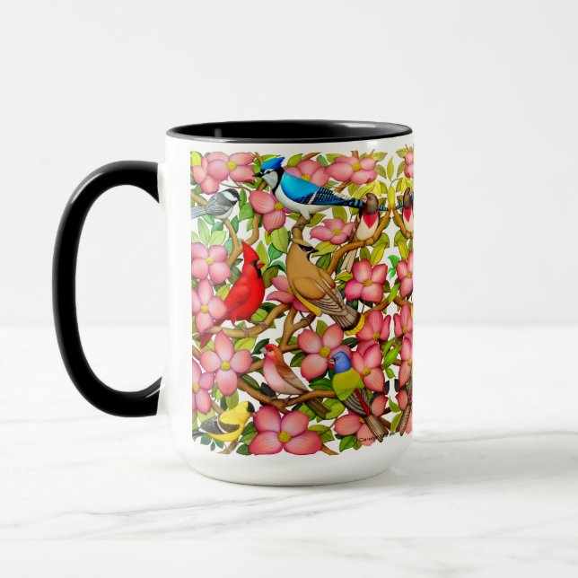 Tasse de café sauvage colorée d'art d'oiseaux (Gauche)
