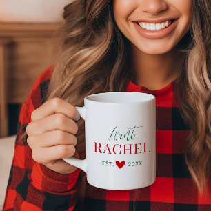 Tasse de café Tante avec monogramme personnalisé