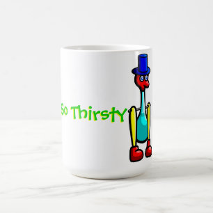 Tasse de café "tellement assoiffée" d'oiseau de