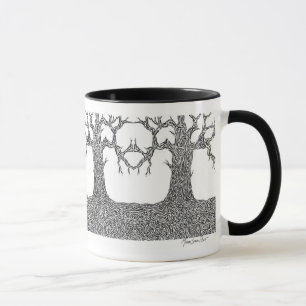 Tasse de café tordue d'arbres