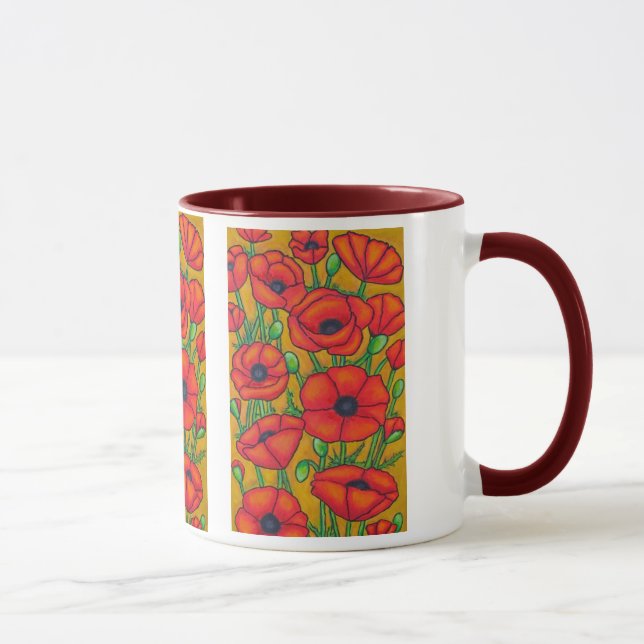 Tasse de café toscane de pavots (Droite)