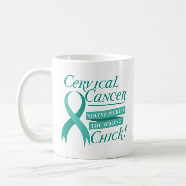 Tasse de café turquoise de ruban de conscience de (Gauche)