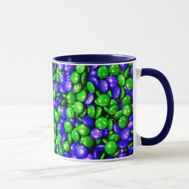 Tasse de café verte et bleue de simulacres (Droite)