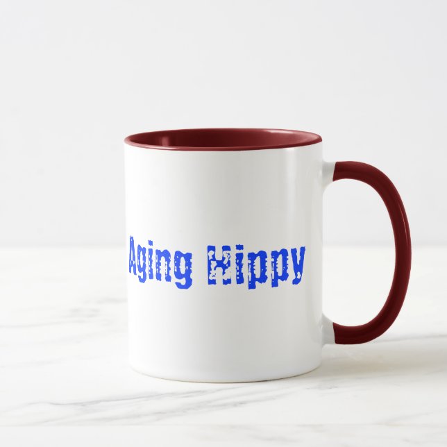 Tasse de café vieillissante de hippie de (Droite)
