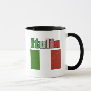 Tasse de café vintage de drapeau de l'Italie