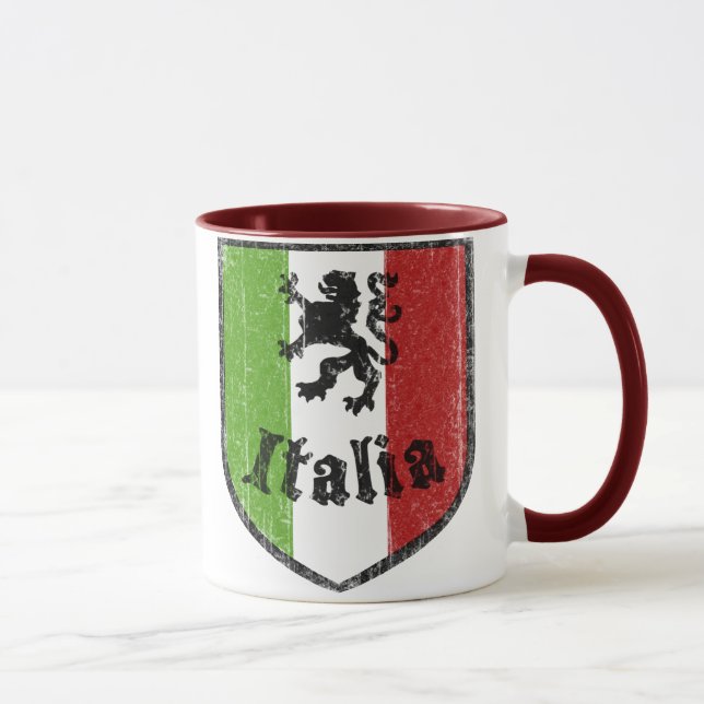 Tasse de café vintage de drapeau italien (Droite)